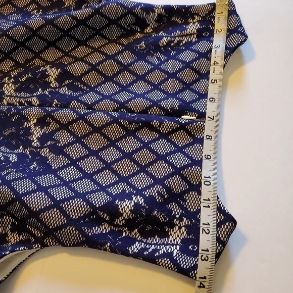 NWOT J Howard Sleevless White Dress with Blue Lace Overlay Sz16 - Picture 14 of 17